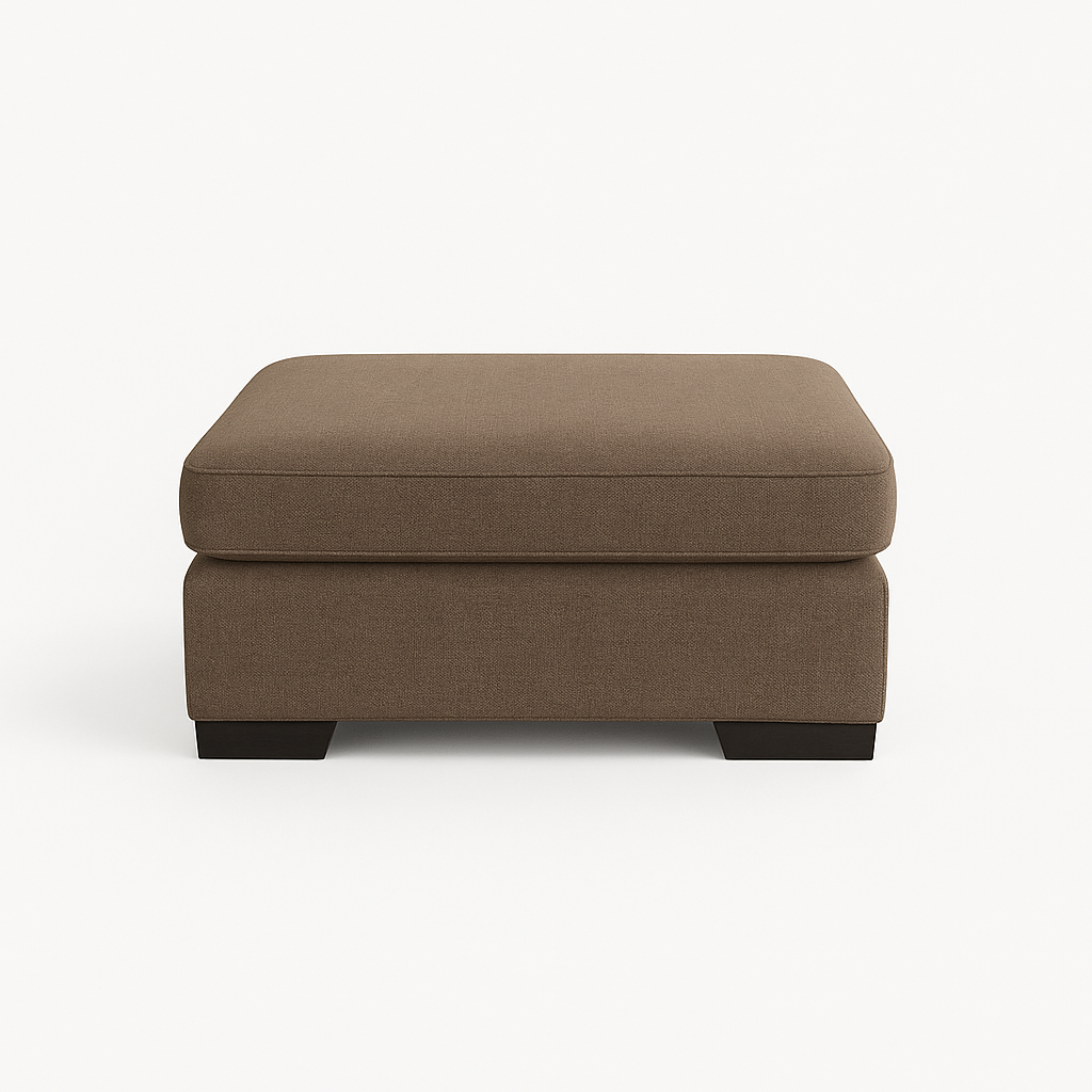 Hudson 3.5 Seater Fabric Sofa with Ottoman-Mink