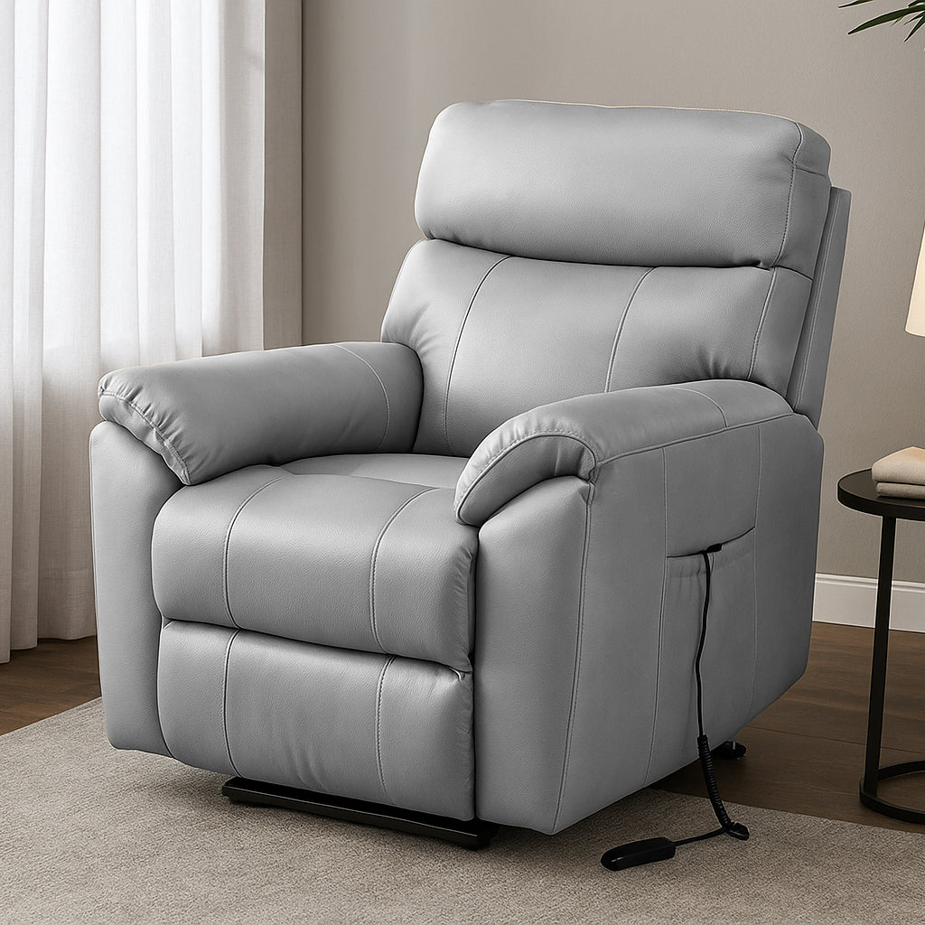 Hugo Leather Lift Chair-Charcoal