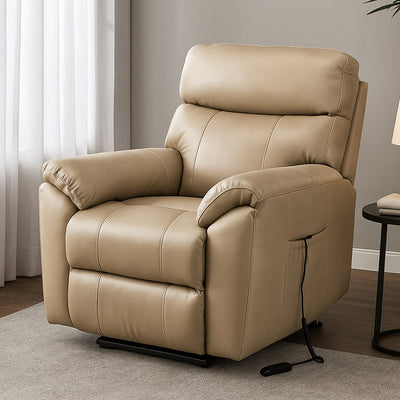 Hugo Leather Lift Chair-Taupe hover image
