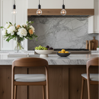 Shannen Bar Chair-Oak Frame with Light Grey Fabric Seat