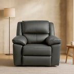 Ibis Leather Manual Recliner-Charcoal