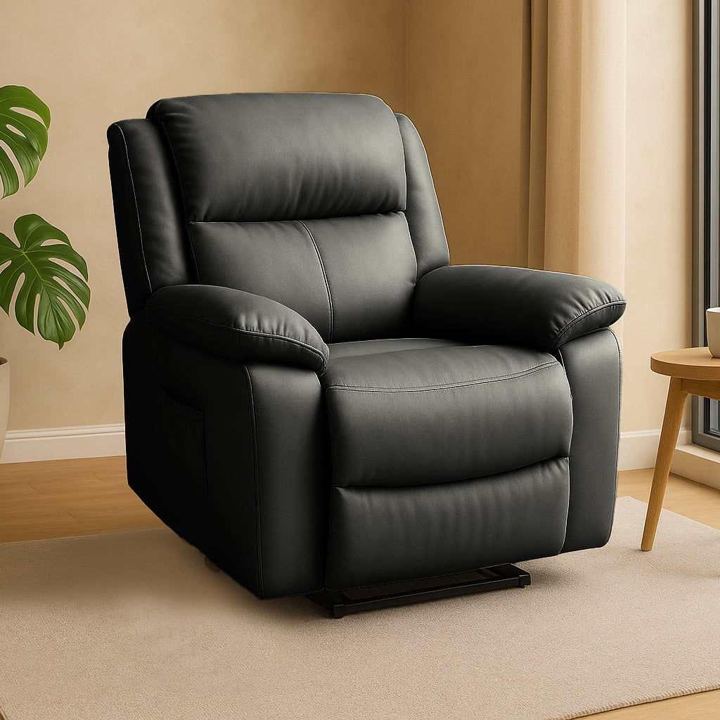 Ibis Leather Lift Chair-Black