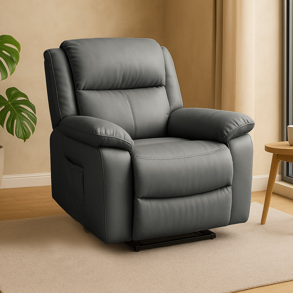 Ibis Leather Lift Chair-Charcoal