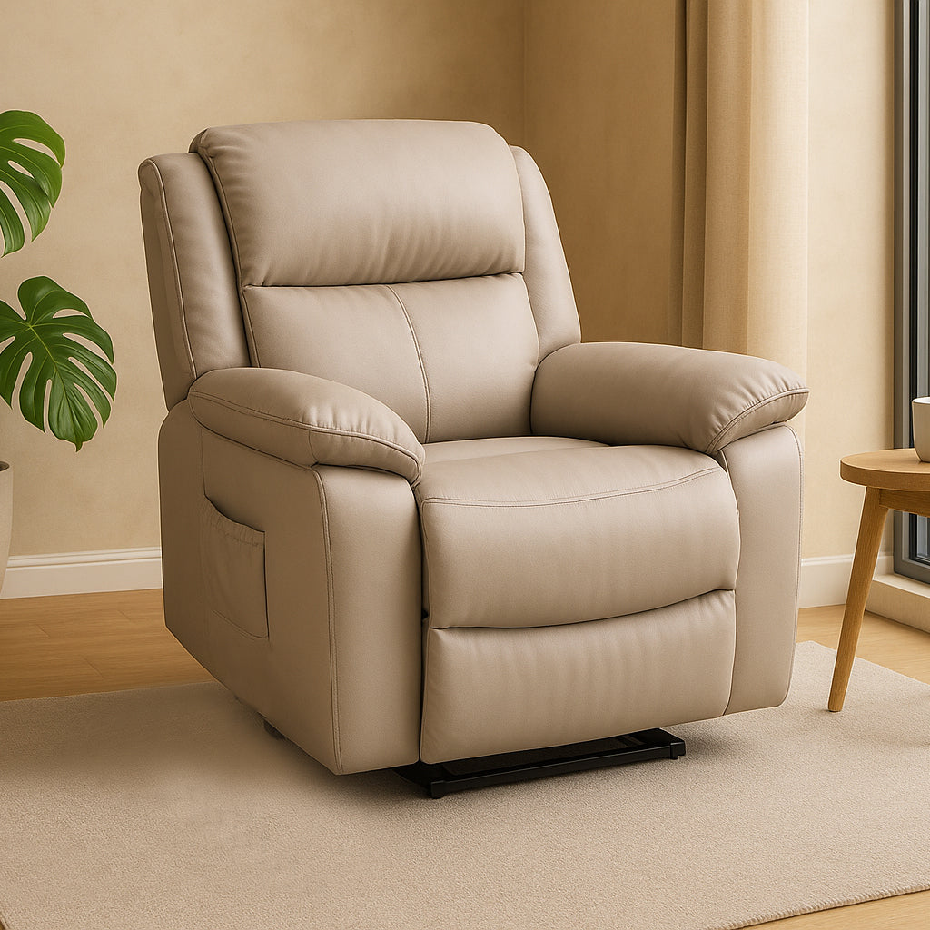 Ibis Leather Lift Chair-Taupe
