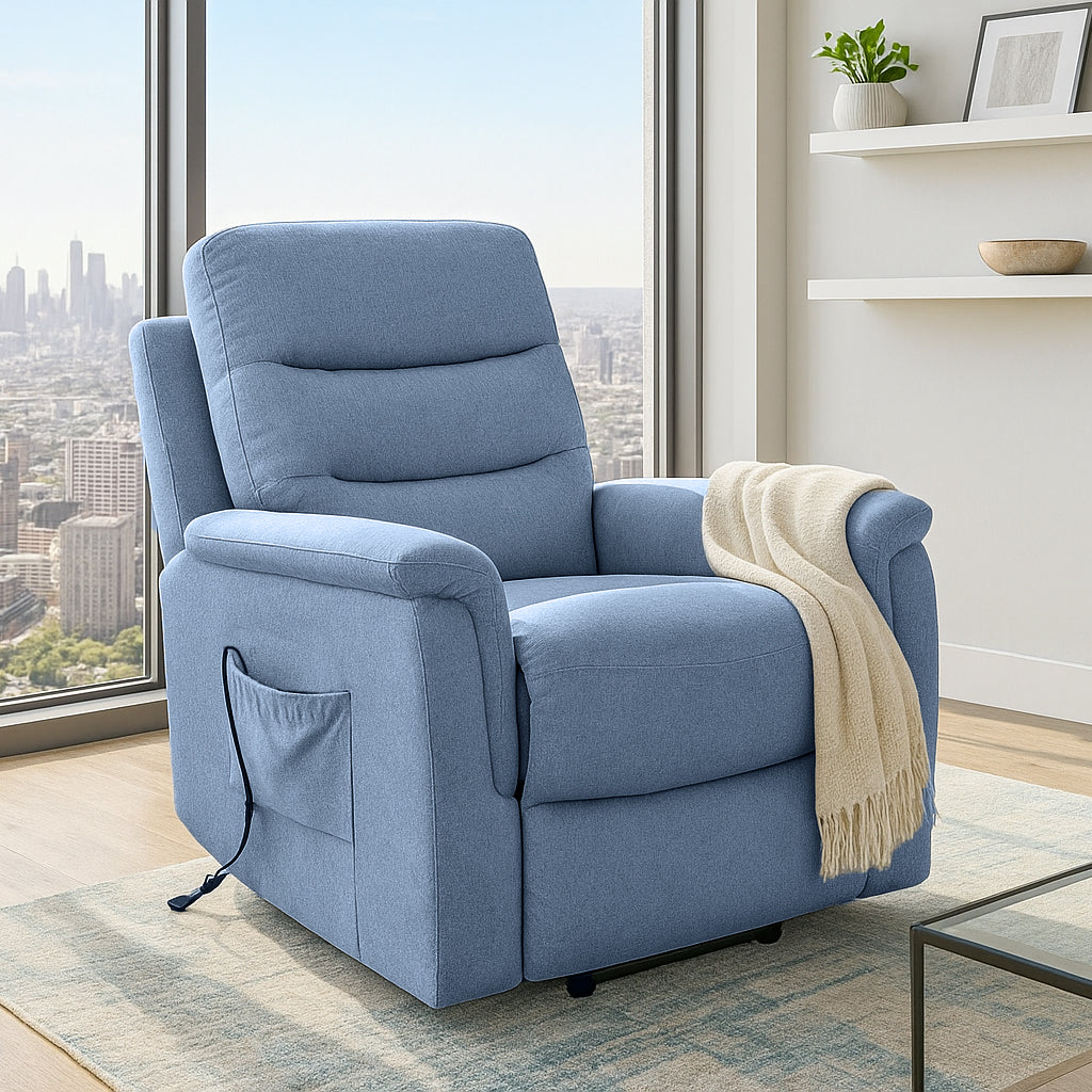 Jenny Fabric Lift Chair-Ocean