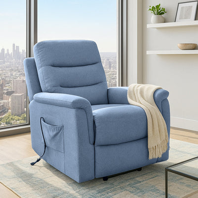 Jenny Fabric Lift Chair-Ocean hover image