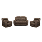Kate 3 Piece Leather Manual Recliner Suite-2 Seater Recliner Sofa + 2 Recliners