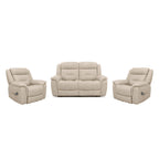 Kate 3 Piece Leather Manual Recliner Suite-2 Seater Recliner Sofa + 2 Recliners