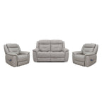Kate 3 Piece Leather Manual Recliner Suite-2 Seater Recliner Sofa + 2 Recliners