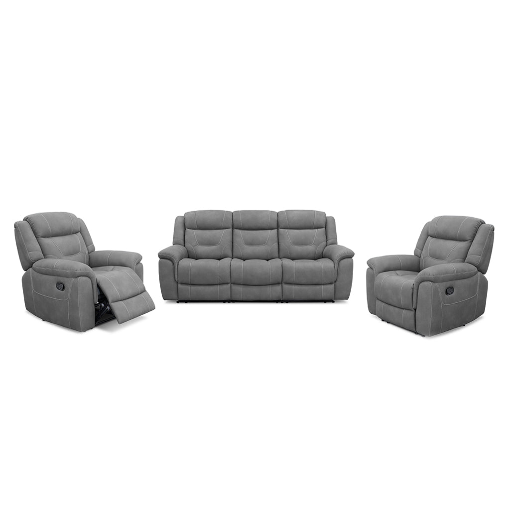 Kate Manual Recliner Suite-3 Seater Recliner Sofa + 2 Recliners