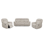 Kate 3 Piece Leather Manual Recliner Suite-3 Seater Recliner Sofa + 2 Recliners
