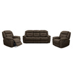 Kate 3 Piece Leather Manual Recliner Suite-3 Seater Recliner Sofa + 2 Recliners