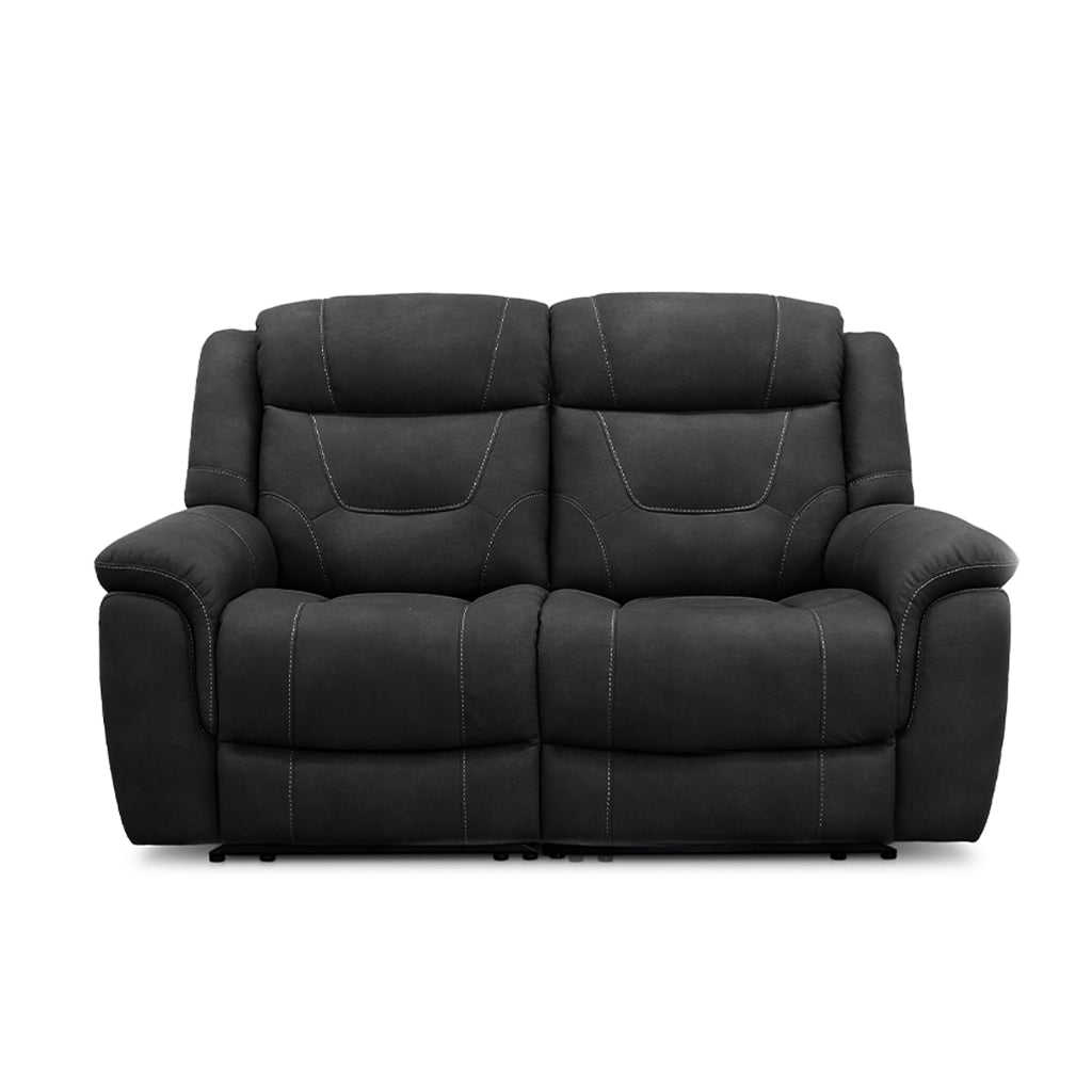 Kate 2 Seater Leather Power Recliner-Black