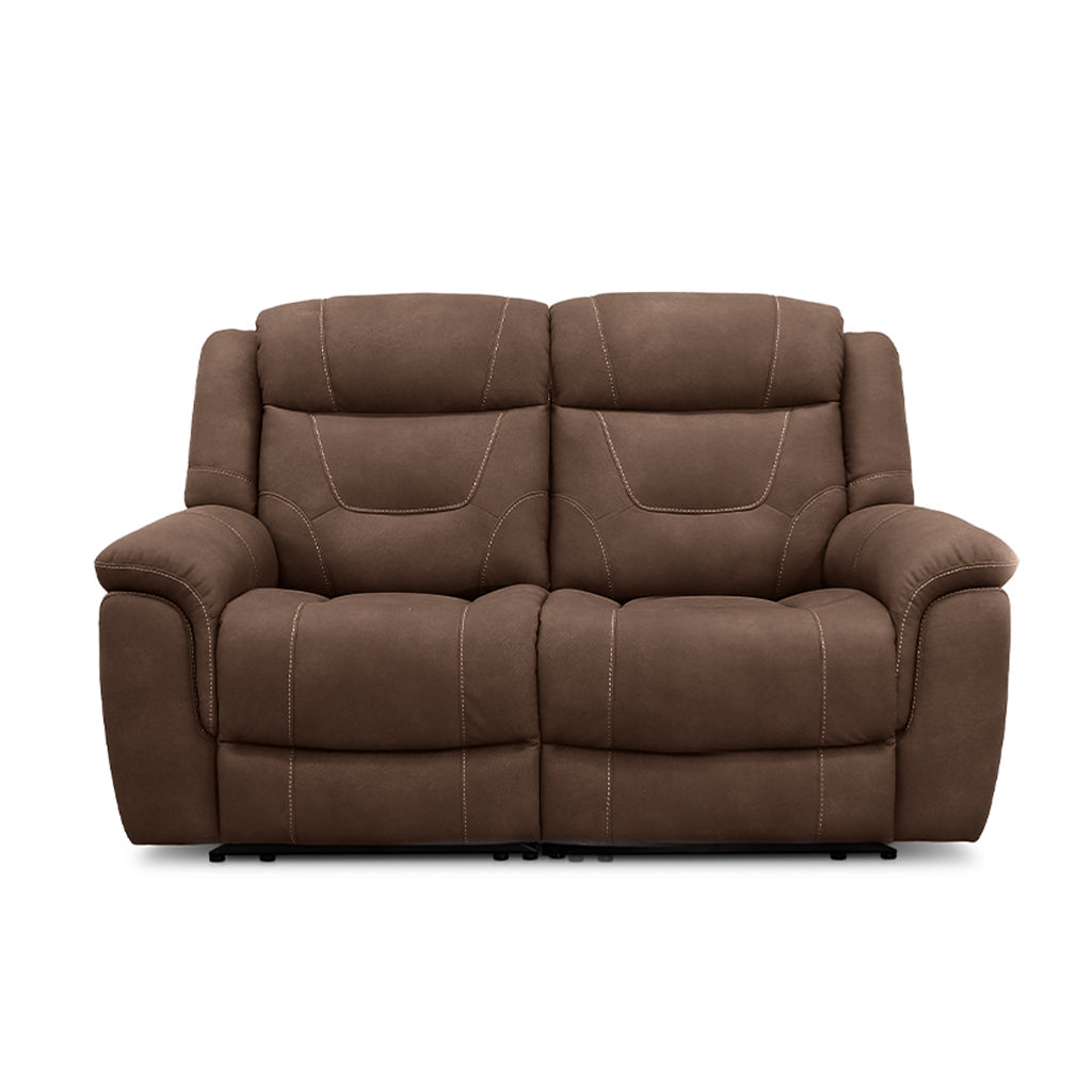 Kate 2 Seater Leather Power Recliner-Dark Brown