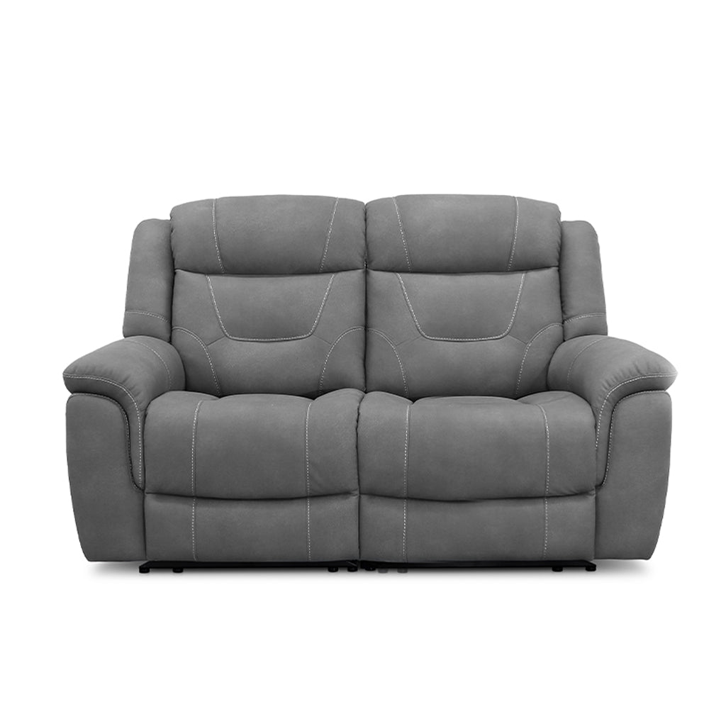 Kate 2 Seater Leather Power Recliner-Dark Grey