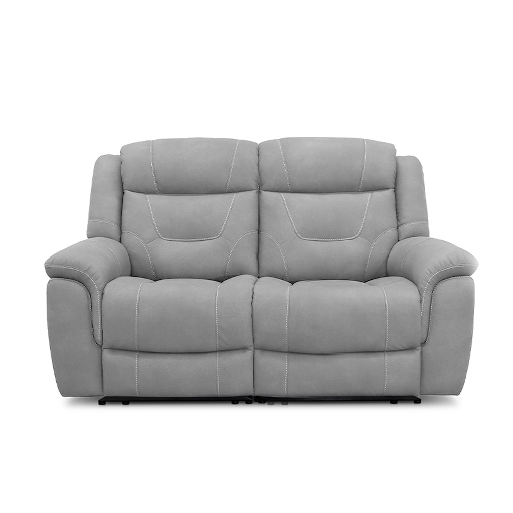 Kate 2 Seater Leather Power Recliner-Mid Grey