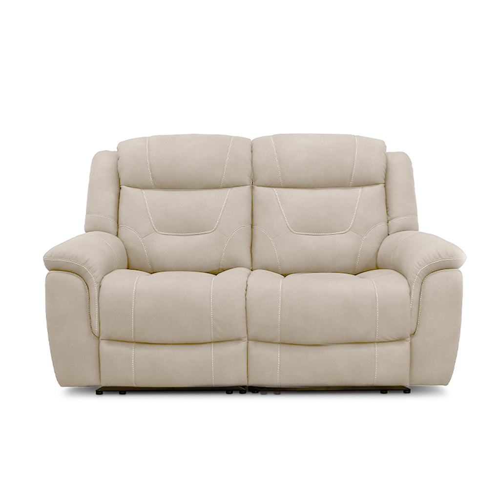 Kate 2 Seater Leather Power Recliner-Sand