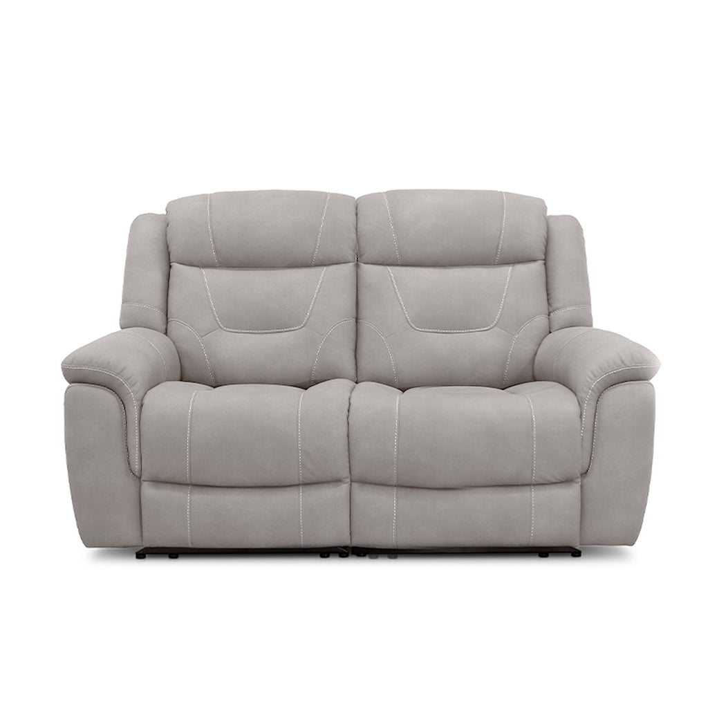 Kate 2 Seater Leather Manual Recliner-Light Taupe
