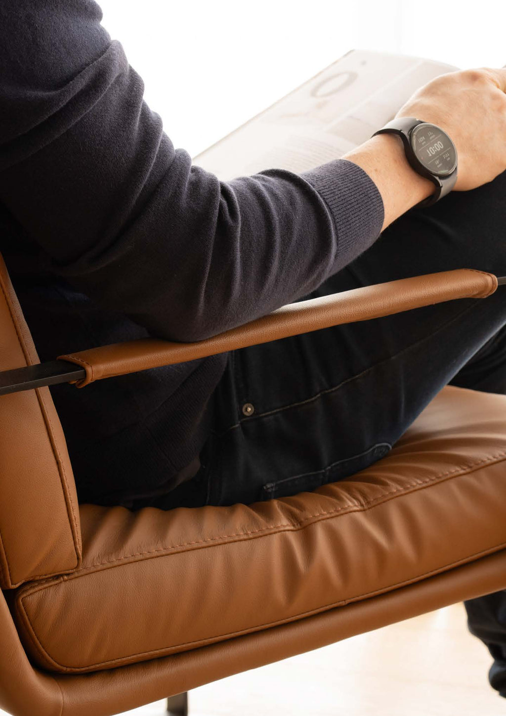 Lucas Leather Accent Chair-Toffee