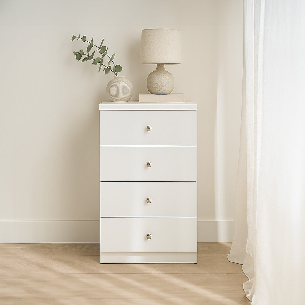 Leo 4 Drawer Chest-White