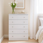 Leo 5 Drawer Chest 80cm wide-White