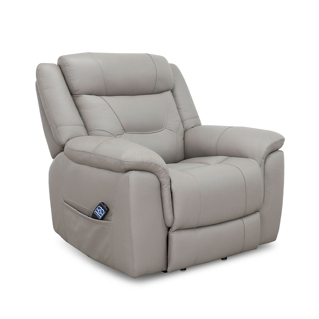 Kate Leather Power Recliner-Light Taupe