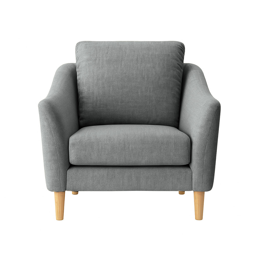 Lucas Fabric Armchair-Steel