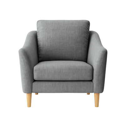 Lucas Fabric Armchair-Steel