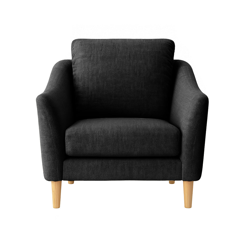 Lucas Fabric Armchair-Charcoal