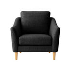 Lucas Fabric Armchair-Charcoal