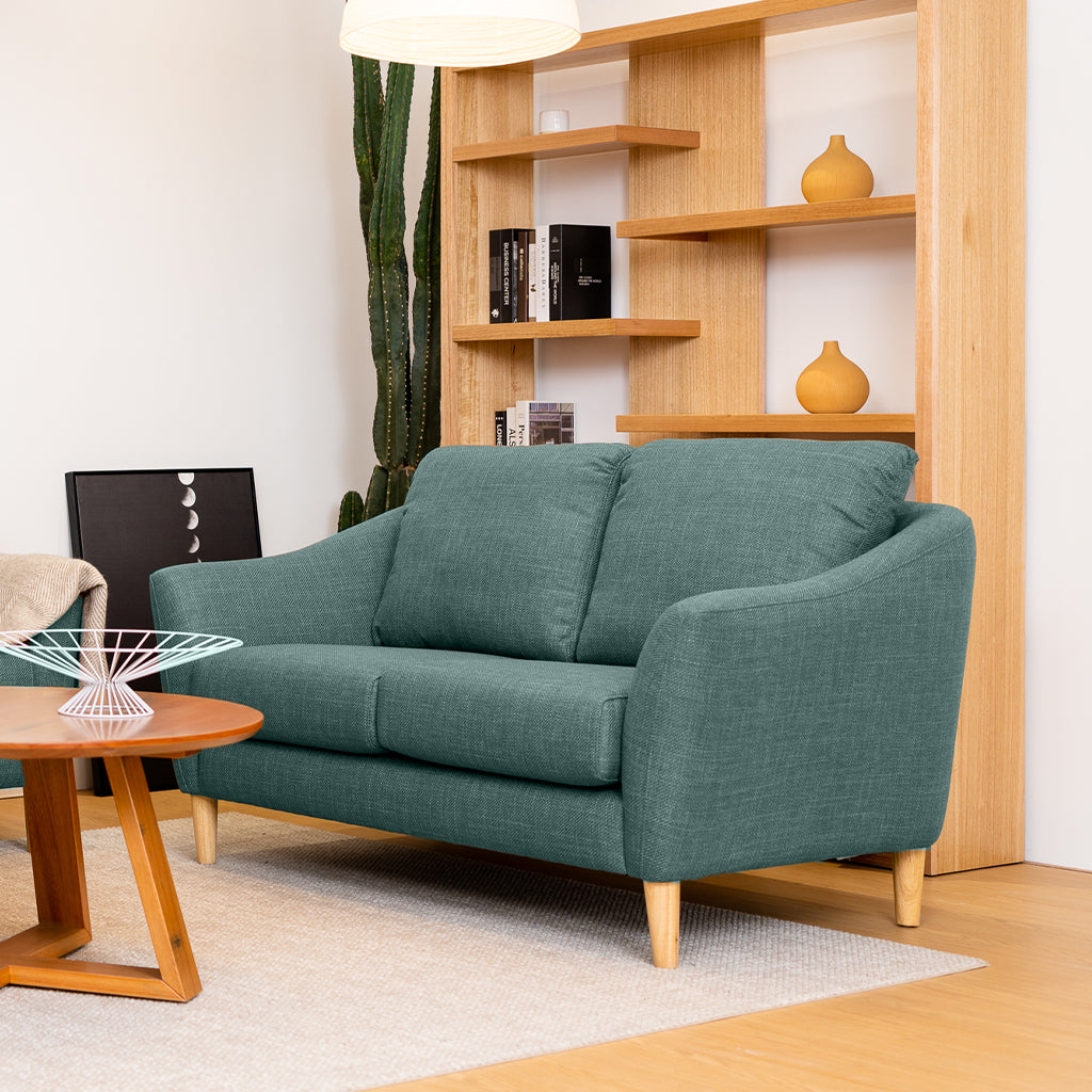 Lucas 2 Seater Fabric Sofa-Green