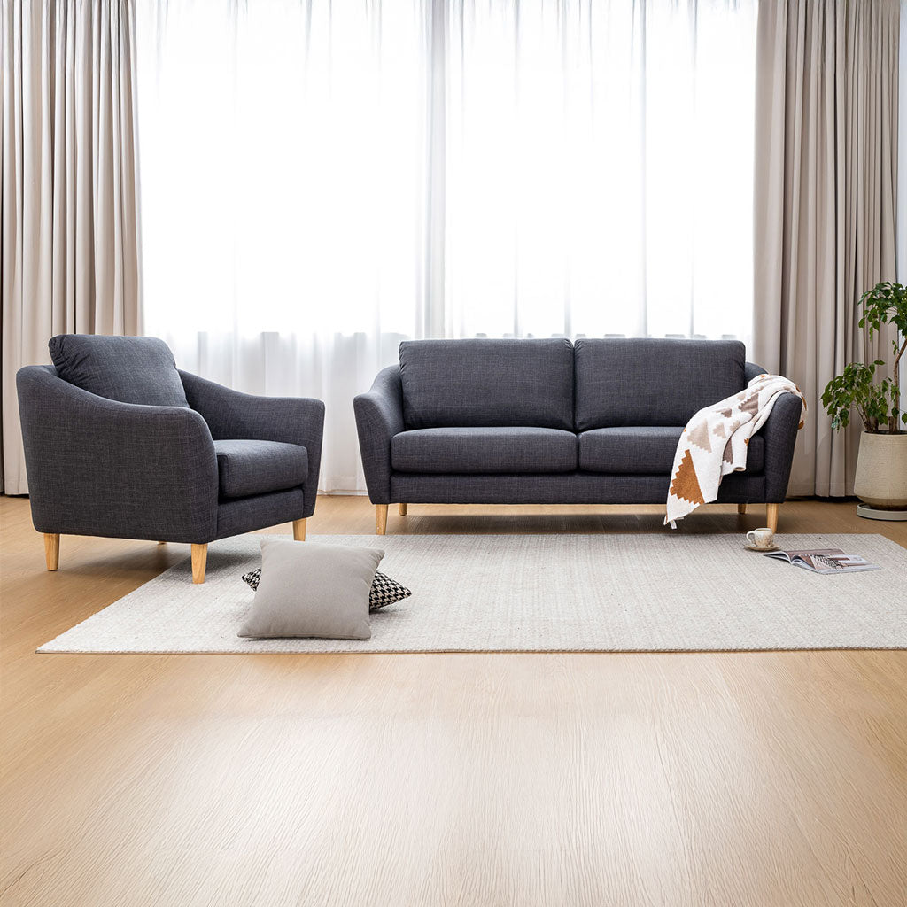 Lucas Fabric Armchair-Charcoal