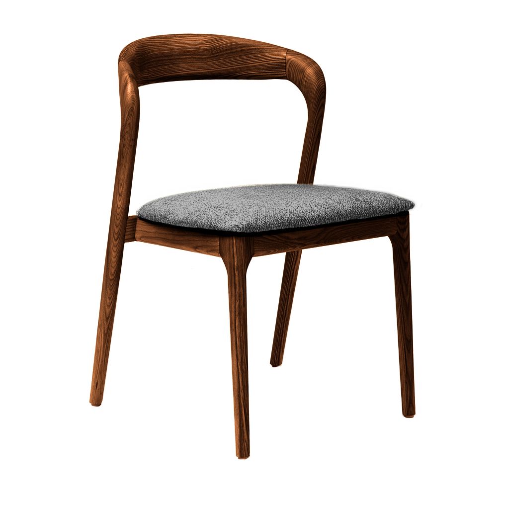 Shannen Dining Chair-Walnut Frame with Charcoal Fabric Seat