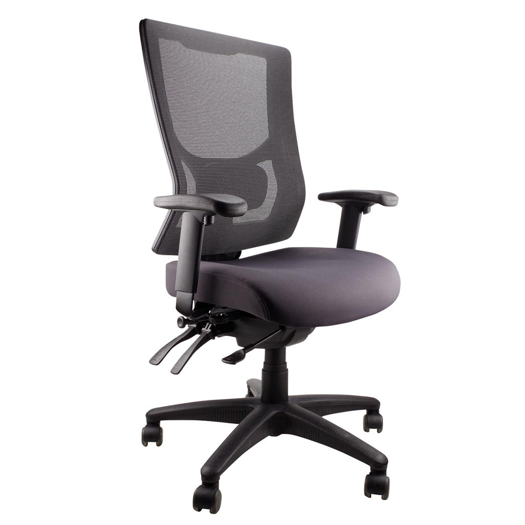 Madrid Office Chair High Back with Arms-Black
