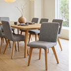 Manhattan Dining Chair-Grey Fabric with Clear Stain Legs