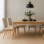 Marsden Leather Dining Chair-Light Mocha Leather with Clear Stain Legs