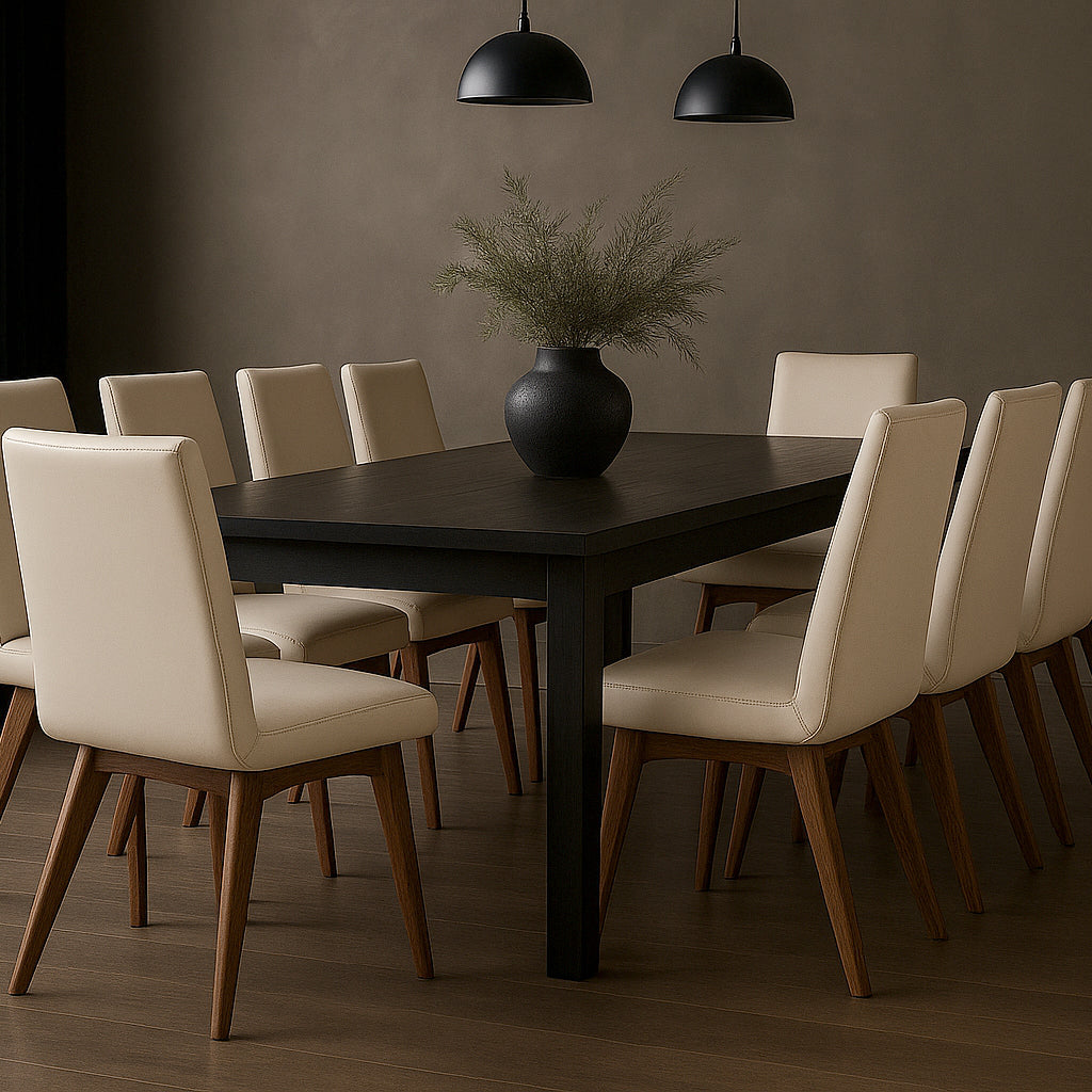 Marsden Leather Dining Chair-Light Mocha Leather with Blackwood Stain Legs