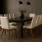 Marsden Leather Dining Chair-Light Mocha Leather with Blackwood Stain Legs