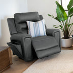Mason Leather Power Recliner-Storm
