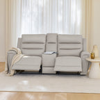 Mason 2 Seater Leather Power Recliner-Dove