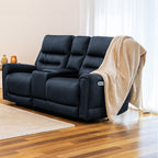 Mason 2 Seater Fabric Power Recliner-Jet