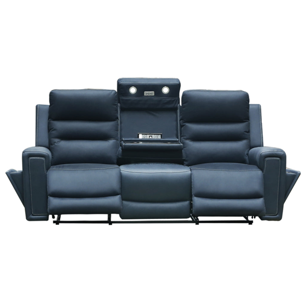 Mason 3 Seater Fabric Power Recliner-Aegean