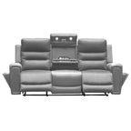 Mason 3 Seater Fabric Power Recliner-Ash