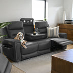 Mason 3 Seater Fabric Power Recliner-Jet