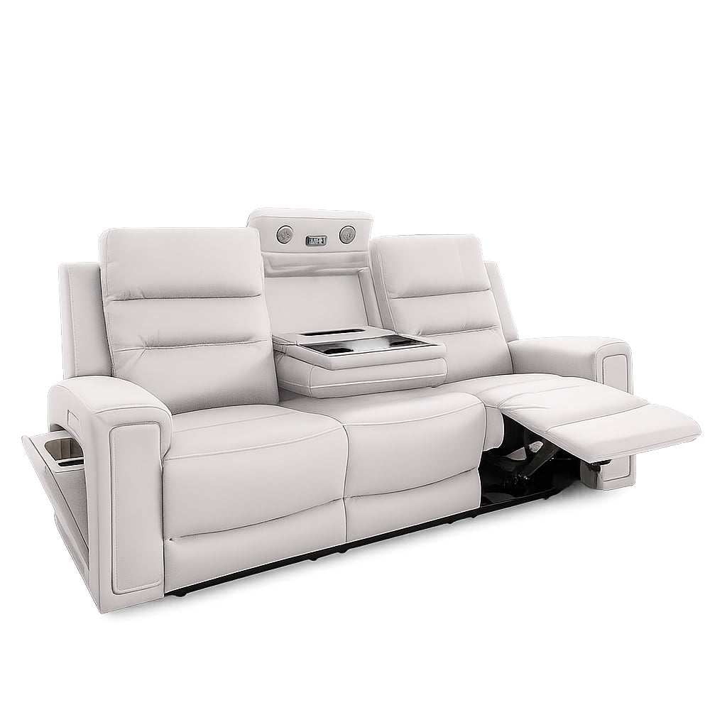Mason 3 Seater Fabric Power Recliner-Carrera