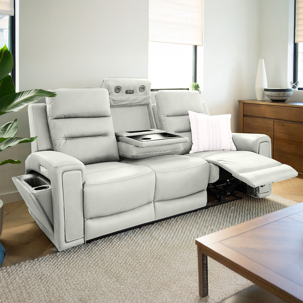 Mason 3 Seater Fabric Power Recliner-Carrera