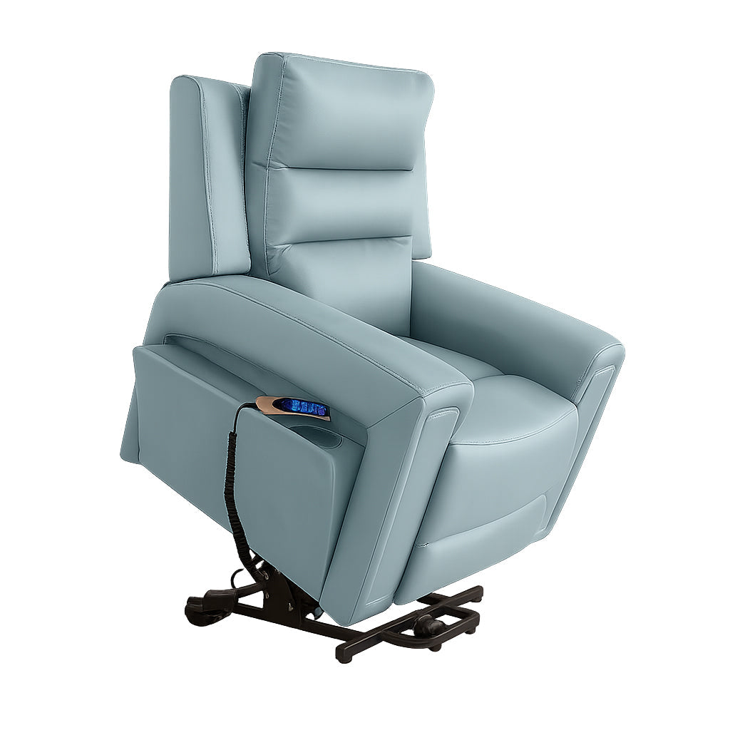Mason Leather Lift Chair Triple Motor-Ice Blue