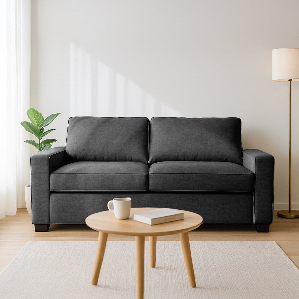 Maxwell Double Fabric Sofa Bed-Charcoal