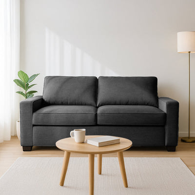 Maxwell Double Fabric Sofa Bed-Charcoal hover image