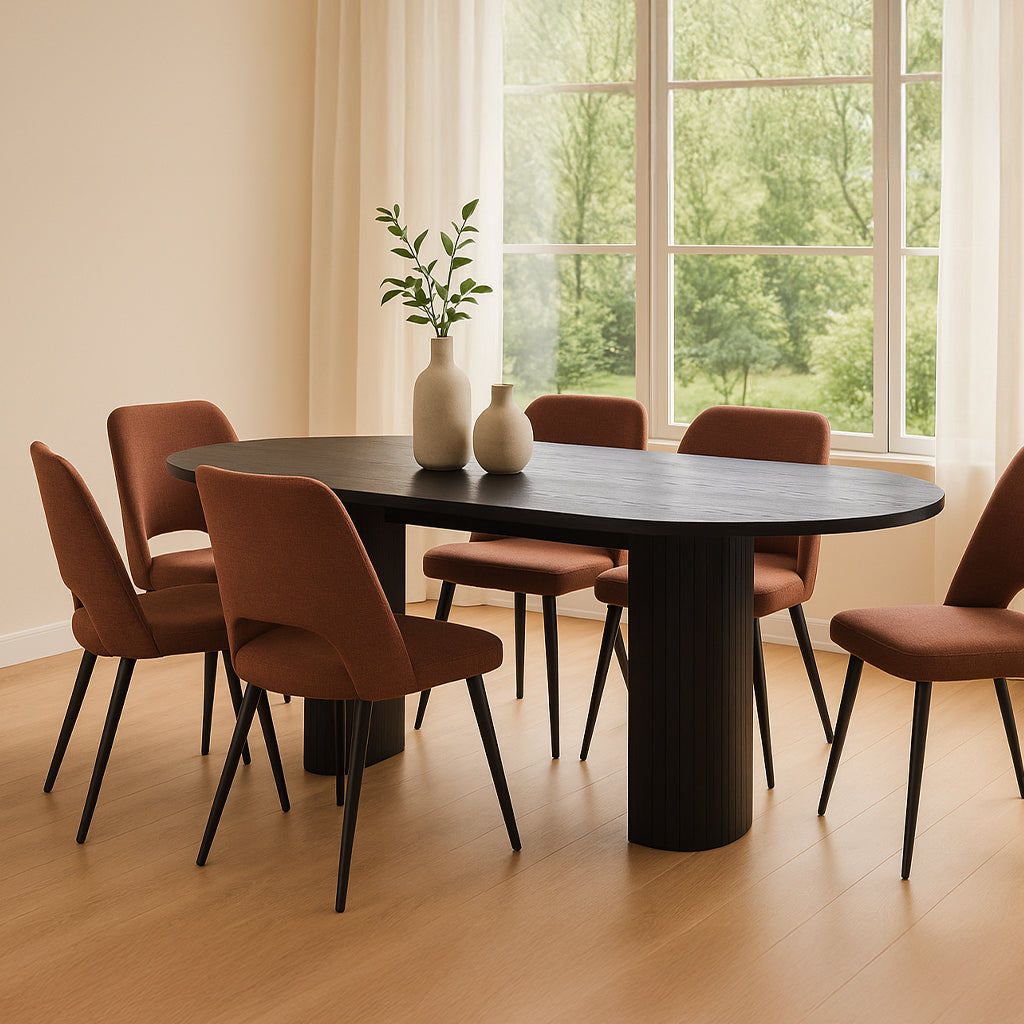 Melba 1800 Dining Table-Black Ash